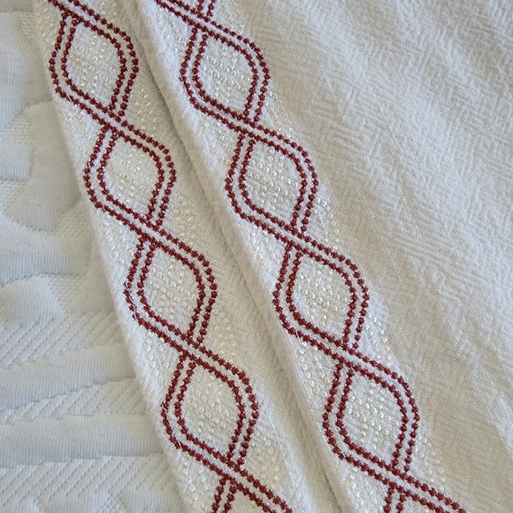 Soft Surroundings Mirage Embroidered Wide Leg Pants Cream With Red Trim Size Med - Picture 5 of 13